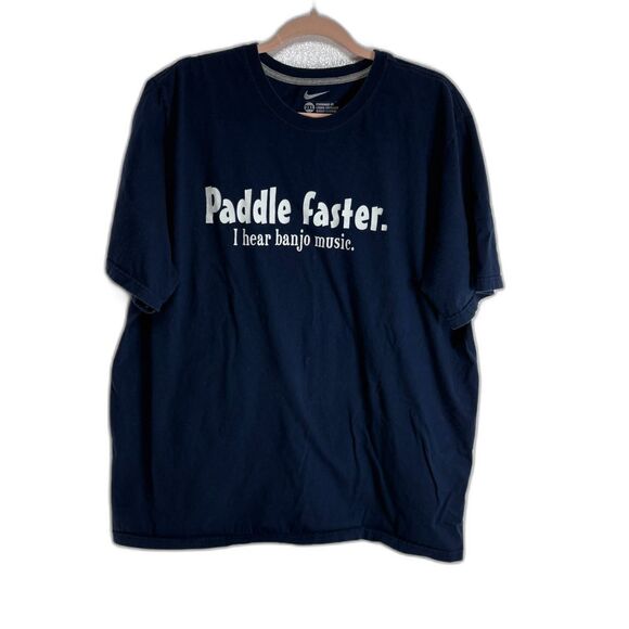 Nike Other - Nike Mens Vintage Paddle Faster I Hear Banjo Music Funny Tee Shirt Blue 2XL